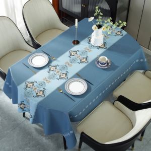 Thickened PVC Tablecloth Elliptical Oil-proof Wash-free Nordic Style Tea Table Universal New Arrival 2026 Luxury Home Fabric