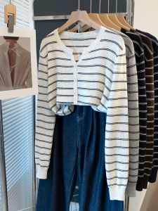 JIANDIYA | Autumn New Loose Stripe Cardigan Knitwear Women