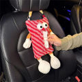 Cute Big Eyes Car Mounted Tissue Box Decorative Hanging Ornament Plush Material Car Interior Decoration Hanging Bag Tissue Holder. 