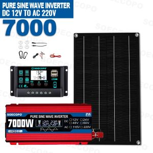 High Output 7000W Solar Kit Pure Sine Wave Inverter (110V 220V 600W Panel 100A Controller ) Generator for Picnic Party Radio Use