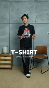 DGM Fashion Baju Kaos Distro Pria Premium Hitam Polos Casual Pria Kaos Retro Kaos Hitam 006 B
