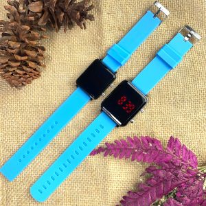 Jam Tangan Wanita LED Mewah Bahan Stainless Tali Rubber