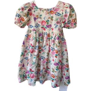 Gaun Bunga 2-6 Tahun untuk Musim Panas dengan Rok Motif Prancis