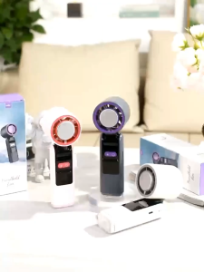 K801 Turbo Handheld Fan with LED Display Built-in Flashlight and Strong Wind 4000mAh Battery Ultra-Cooling Turbine Ventilation