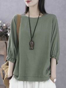 NUANKONG | Large Size Conceal Belly Slimming Blouse Batwing T