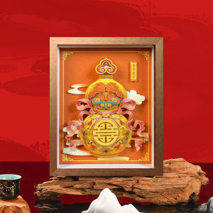 จิตรกรรมตกแต่งห้องพักสไตล์จีน ของขวัญย้ายบ้าน ของขวัญเปิดธุรกิจ งานฝีมือดั้งเดิม กระดาษตัด เครื่องประดับตกแต่งระดับไฮเอนด์