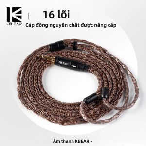 Cáp Tai Nghe KBEAR 16 Lõi Đồng Nguyên Chất Đầu Nối 2PIN/MMCX/QDC Dành Cho Tai Nghe KZ EDX ZSN PRO BLON BL-03 KS1 Có Vỏ Bảo Vệ Bằng Kim Loại