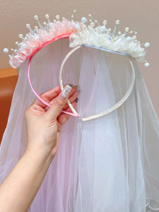 ENEN | Princess Style Crown Lace Veil Hair Accessory