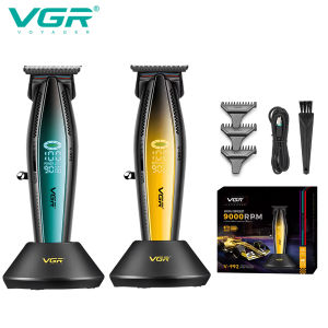 Máy Cắt Tóc Không Dây Chuyên Nghiệp VGR 9000 Vòng/phút Sạc Lại Được Model V-992 Kèm Đế Lưỡi Dao Bằng Thép Không Gỉ Dùng Cho Salon