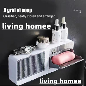 Plastic Wall Mounted Soap Box Shelf for Household Use