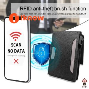 ฉันรู้ว่า2025จับการ์ดไฟเบอร์คุณภาพสูงพร้อมช่องป๊อปอัพอัตโนมัติและกระเป๋าใส่เหรียญ RFID ระบบป้องกันการโจรกรรม