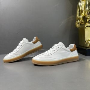 Comfortable Mens Genuine Leather Sneakers Retro Sport Deoxynucleotide Flat Bottom Casual round Toe Thickened TPR Outsole