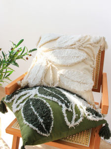 Cushion Cover Floral Velvet Sofa Living Room Backrest Pillow Floor Window Modern Simple Style Square Polyester Material