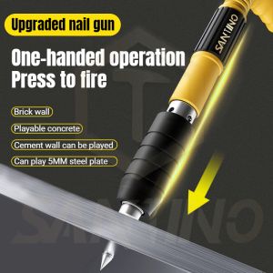 Manual Steel Nail Gun Cordless(20 Free Nails)Tufting Gun Rivet Gun Tool Ceiling Artifact Concrete Wall Fastening tool Pipe Clamp Round Cap Nail