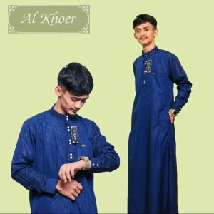Jubah Muslim Gamis Pria Dewasa Remaja Al-KHOER Lengan Panjang kancing import terbaru alkhoer