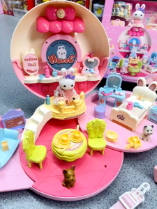 Balo Bánh Donut Búp Bê Thỏ | Đồ Chơi Nhà Bếp Mini Cho Bé Gái | Donut Backpack Mở Gập Dễ Thương