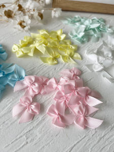 1cm Mini Hand Punch Ribbon Bowknot DIY Doll Clothes Small Decorative Flowers Finished Product Lolita Material Cartoon Backpack Support Fan