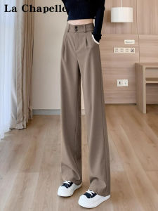La Chapelle Womens High Waist Wide Leg Pants Autumn New Style 2025 Slim Straight Cut Trousers Drapey Suit Pants Commute Style