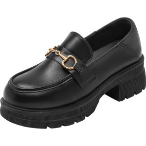 Agsdon | Comfortable Soft Thick Sole Black Loafer Shoes