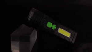 LED Solar Flashlight Strong Light Rechargeable Ultra-bright Long-range Portable Multi-functional File