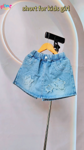Skort for Kids Girls 5-12 Years Old Korean Style Cute Star Design Trendy Denim Maong Palda Short Skirt for Girls