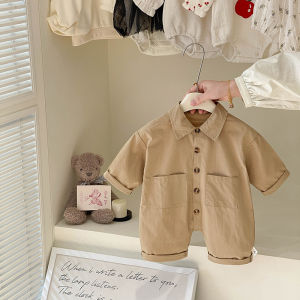 เสื้อผ้าเด็กผ้าฝ้ายบางสไตล์ฤดูใบไม้ร่วงสำหรับเด็กและเด็กวัยเตาะแตะ เสื้อผ้าทำงาน เสื้อผ้าเด็กชายและเด็กหญิง เสื้อผ้าเด็กวัยหนึ่งปี เสื้อผ้าเด็ก