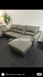 (FREE Shipping+Installation) KBS Wyat 8FT Cowhide Leather Sofa / Half Leather / L Shape / Pocket Spring Seat / L238 x D164 x H96 cm