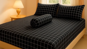 Seprai grid kotak-kotak hitam terbaru elegan minimalis ukuran 180x200 90x200 murah promo kekinian