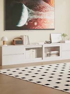 Modern Minimalist Storage TV Cabinet Cream Style Floor