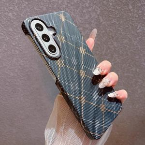 Carbon Fiber Kevlar Built-in Magnetic Case For Samsung Galaxy S26 FE S25 S24 Ultra Plus A57 A17 A56 A16 A55 Half-Pack PC Cover