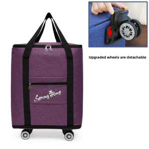 MONLEYTA | Thick Oxford Cloth Storage Bag With Wheels Large Capacity Moving Bag Waterproof Miteproof Quilt Bag For Students Durable Luggage Bag