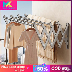 MIKI Ban công có thể thu vào quần áo cột tại nhà giá phơi ngoài trời gấp ngoài trời trượt tường bên ngoài cửa sổ giá phơi ngoài trời