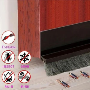 YESPERY Door Seal Draft Stopper with Brush Door Bottom Seal Strip Weatherstrip Rubber Door Sweep Seal Adjustable Dustproof Soundproof