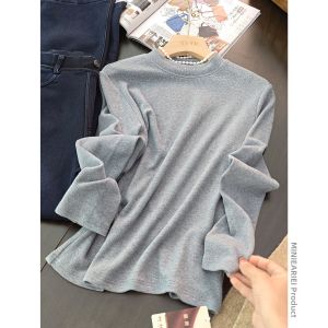 Moss Velvet Texture Toothpick Line Small Collar Design Underwear Shirt