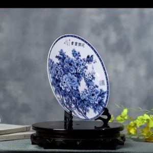 Ornamental Blue and White Porcelain Plate