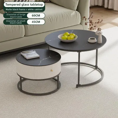 AYIJIE | Luxury Minimalist Style Extensible Glass Coffee Table