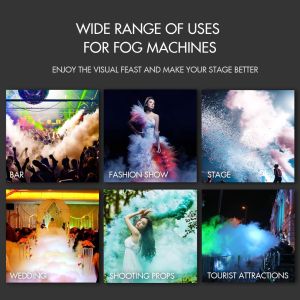 Mesin asap panggung 900W LED RGB portable asap warna warni lampu sorot panggung alat fogging Disko
