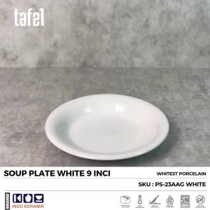 INDO KERAMIK Piring Cekung Soup Plate White HORECA 23 cm