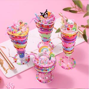 Kem tự làm keo GOO thẻ Trọn bộ công cụ vật liệu ly kem Quà Tặng GOO thẻ viết tay dán vật liệu đất sét cô gái trẻ em Đồ chơi hình dán Sổ tay GOO Bộ Thẻ quà tặng