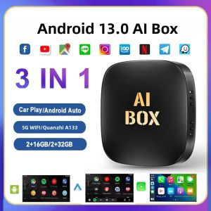 Hộp Giải Mã Truyền Hình Thông Minh AI CarPlay Android 13.0 Mini Không Dây Với Bluetooth 5.0 2GB+32GB Cho Netflix YouTube - Android Auto WIFI