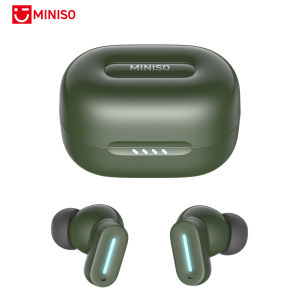Miniso | MINISO MS132 Wireless Headphones Bluetooth with Mic Brown Green Soft Earbuds TWS Sports Headphones HD Call Bluetooth Earphones