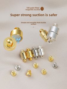 Khóa Từ Tính Bằng Vàng 18K Phụ Kiện DIY Khóa Cho Vòng Cổ Ngọc Trai Vòng Tay Khăn Choàng Lụa Khóa Từ Tính Chuyên Dụng
