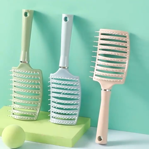 Hollow Styling Hair Comb Curved Scalp Massage Styling Comb Wet Fluffy Curly Hair Comb High Top Hair Styling 大弯蓬松梳子