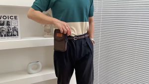 Canvas Phone Bag Belt Waist Pack Fanny Pack Horizontal Vertical Zipper Closure Multi-Layers Pouch Waist Bag Large Capacity Waterproof Traveling Casual Cycling Running