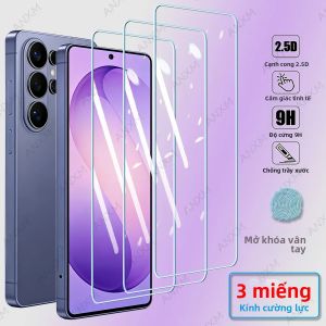 Bộ 3 Miếng Dán Bảo Vệ Màn Hình Kính Cường Lực Cho Samsung Galaxy S Series Trong Suốt Chống Trầy Xước Tương Thích Với S26 S25 S24 Plus Ultra S23 S22 S21 FE