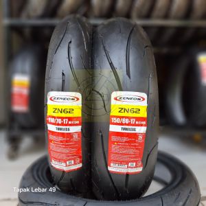 Ban ZENEOS ZN62 PAKET 110/70-17 dan 150/60-17 Ring 17 Tubeless Ban Harian Sportbike Supermoto dan Touring Motor Honda CB150 R Streetfighter CBR150 R CB150 X CBR250 RR MT25 R25 MT15 R15 XSR155 Xabre Byson Ninja ZX-25R Z250 dll