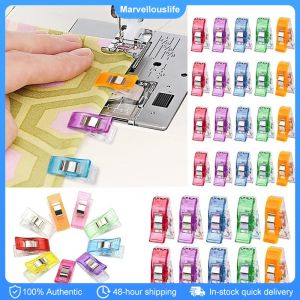 50pcs Colorful Sewing Clips Plastic DIY Crafting Crocheting Knitting Clothing Clips Securing Quilting Clip