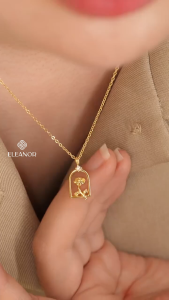 Dây chuyền bạc nữ Eleanor Accessories hình hoa hồng đính đá phụ kiện trang sức vòng cổ 10257