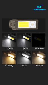 Headlamp Senter Kepala LED COB 2 In 1 Dengan 6 Mode Cahaya Super Terang Chargeable Waterproof-5301