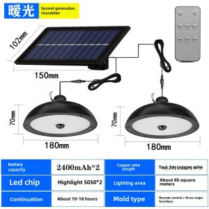 Solar Chandelier Minimalist Modern Light Luxury Outdoor Waterproof Bar Bulb Stair Duplex Living Room Separates Hanging Lamp